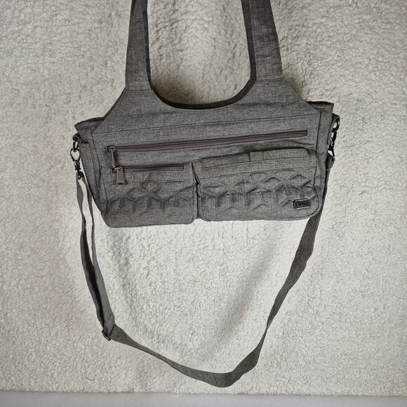 Lug Streetcar Crossbody Bag Gray Quilted Travel Organizer Purse Shoulder RFID - Picture 13 of 13